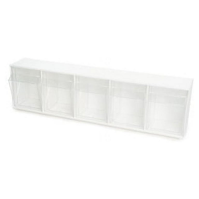 Deflecto Tilt Bin Interlocking Multi-Bin Storage Organizer - 4 Compartment(s)Desktop - White - 1 Each Deflecto Tilt Bin Interlocking Multi-Bin Storage Organizer - 4 Compartment(s)Desktop - White - 1 Each