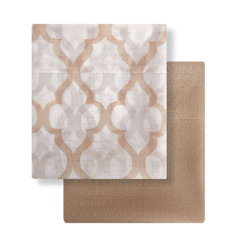Mainstays Curtain And Sheers 4-Piece Panel Set Tan photo 3
