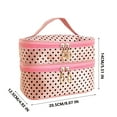 thumbnail image 3 of Eoozwa Makeup Bag, Double Layer Cosmetic Bag, Large Capacity Travel Makeup Organizer Bag, Make up Bags for Women and Girls Traveling Toiletry Bag With Handle and Divider, 3 of 8