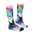 thumbnail image 3 of Vsdgher Cool Colorful Wolf Print Thigh High Socks Extra Long Stretchy Sock Women Over Knee High Opaque Stocking Daily Wear, 3 of 5