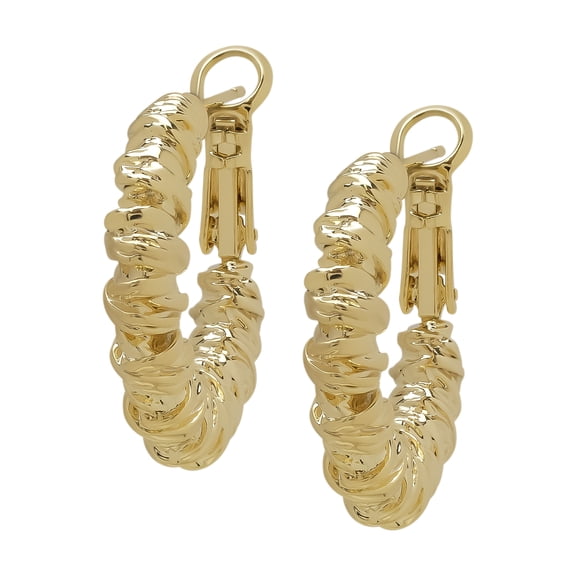 Gold Plated Twist Hoop Earrings