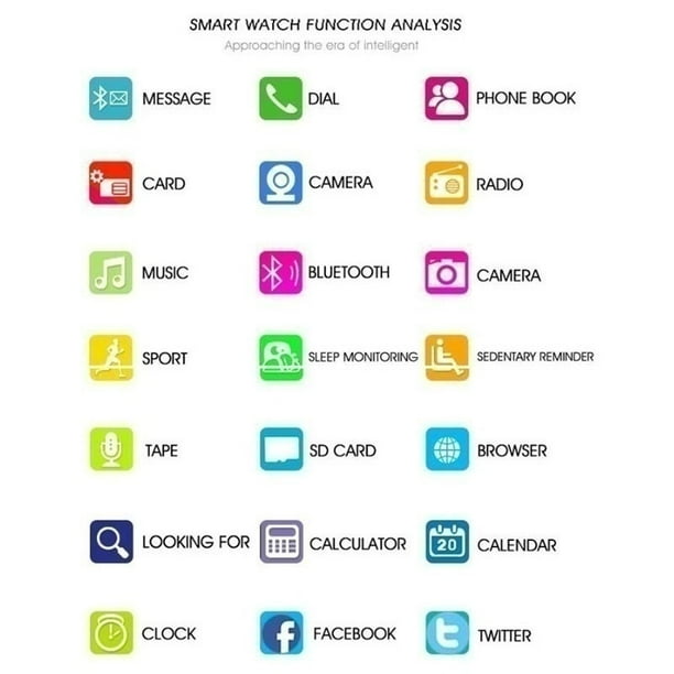 Bluetooth Smart Watch Q18 with Camera Facebook Whatsapp Twitter