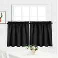 thumbnail image 2 of 2 Pcs Tier Curtains Valance, Rod Pocket Waffle Woven Textured Waterproof Short Window Curtain for Cafe, Bathroom, Kitchen, 2 of 8