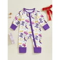 thumbnail image 3 of YASUTNKS Baby Carnival Romper Hat Crown Print Long Sleeve Round Neck Zip Up Jumpsuit for Boys and Girls, 3 of 9