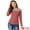 Red Gray, variant on DARING DIVA Women's Color Block Striped Knit Top Long Sleeves T-Shirt M White Purple