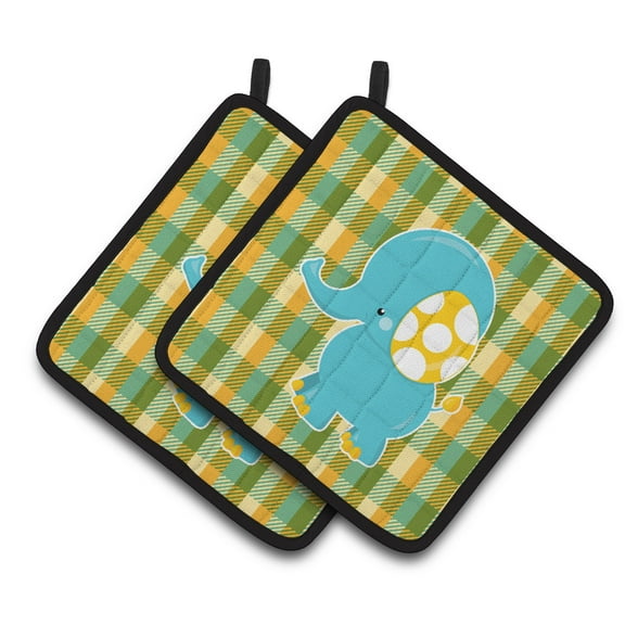 Boy Elephant Pair of Pot Holders