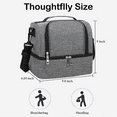 thumbnail image 6 of Lunch Bag Insulated Adjustable Strap Zipper Lunch Box Soft Cooler Cooling Tote for Women Adults Men,Reusable Lunch Pail bag Gray, 6 of 6