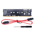 thumbnail image 1 of DDR3 DDR4 DDR2 to M2 SSD Adapter M.2 NGFF B Key Riser Card SATA 15Pin Power + SATA 7Pin Data Port, 1 of 7