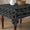 thumbnail image 4 of Black White Striped Table Cloth Waterproof Tablecloths, Abstract Modern Art Irregular Stripe Tablecloth Dining Table Cover for Kitchen Party Tabletop Outdoor, Square Tablecloth 54x54 Inch, 4 of 9