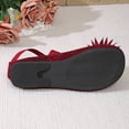thumbnail image 3 of Xucatan Women's Floral Flat Shoes, Fabric Flower Embellished Slip On Loafers with Elastic Ankle Straps, Round Toe Casual Low Top Pumps, Versatile Plus Size Design Gift, 3 of 9