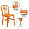 thumbnail image 5 of Emma + Oliver Commercial Grade Orange Metal Indoor-Outdoor Chair, 5 of 12