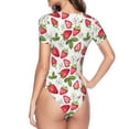 thumbnail image 4 of Balery Strawberry1 Women's Short Sleevee Crew Neck Bodysuit Tops Short Sleeve Tops Basic-Medium, 4 of 9