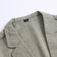 thumbnail image 6 of Cloudstyle Men's Solid Color Notch Lapel Two-Button Linen Blazer - Casual Regular Fit Spring/Fall No Back Vent Jacket, 6 of 10