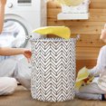 thumbnail image 5 of Stylish Patterned Linen Laundry Hamper Large Open Top Breathable Fabric For Bedroom Bathroom Durable And Easy Design, 5 of 5