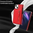 thumbnail image 2 of Dteck Case For iPhone 13,Slim Shockproof Zipper Card Slot Wallet Kickstand Shoulder Strap Full Cover Protector,Red, 2 of 10