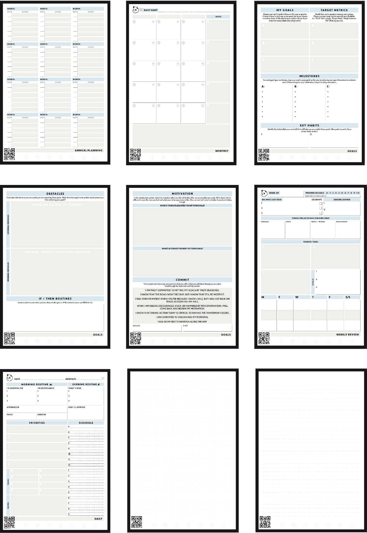 Rocketbook Reusable Digital Panda Planner, Undated, Black, Executive Size (6" x 8.8")