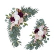 thumbnail image 3 of 2 guirnaldas de arco de boda con flores artificiales, adorno colgante para decoración del hogar, telón de fondo floral para decoración de puerta de Rojo Blanco, 3 of 6