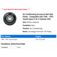 thumbnail image 2 of Air Conditioning Accessory Belt Idler Pulley - Compatible with 1986 - 1992 Toyota Supra 3.0L 6-Cylinder GAS 1987 1988 1989 1990 1991, 2 of 2