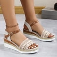 thumbnail image 5 of Maoxin Women's Sandals Fashion Casual Summer New Style Fish Mouth Wedge Heel Thick Bottom Sandals Ladies Sandals Beige 39, 5 of 6