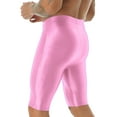 thumbnail image 2 of Sxiwei Men Glossy Shorts Bicycles Cycling Short Leggings Tights Boxer Underpants Workout Pants Pink M, 2 of 5