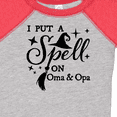 thumbnail image 4 of Inktastic I Put a Spell on Oma and Opa Witch Hat and Broom Boys or Girls Baby Bodysuit, 4 of 5