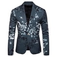 thumbnail image 3 of Traje pequeño para hombre con solapa y estampado floral y tendencia de corte entallado de moda para caballero de otoño e invierno, 3 of 5