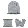 thumbnail image 5 of Ketyyh-chn99 Women Hat Gloves and Scarf Sets Men Winter Solid Color Warm Ear Protection Cold Knitted Hat Glove Scarf 3PCS Set,Grey, 5 of 5