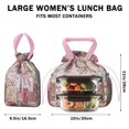 thumbnail image 5 of Pioneer Flower Drawstring Lunch Bag Women - Drawstring Lunch Bag Insulated for Work Office - Stain-Resistant Large Lunchbags for Women with Multi-Pockets, 5 of 6