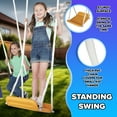 thumbnail image 5 of Sportspower Palmview Outdoor Swing Set for Kids Ages 3–8 with 2 Swings, Standing Swing, Teeter-Totter, 5ft Slide, 6.1ft Steel Frame, Anchor Kit Included, 5 of 9