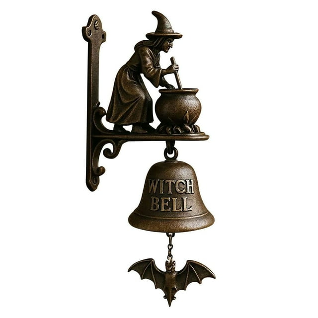 Sonnette de Porte en Pot de Sorcière Faite à la Main avec Motif Magique