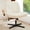 Beige-PU Leather--No Wheels, variant on Armless Criss Cross Legged Office Chair, Desk Chair No Wheels, PU Leather, Gray