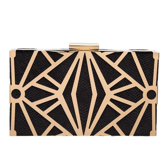 Bolso de noche CARIEDO, bolso de mano, terciopelo, metal hueco, negro
