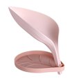 thumbnail image 1 of ziyahi Portable Soap Rack Leaf Shape Soap Cleaning Sponge Holder Drain Box Soap Drying Stand Rack with Suction Cups Soap Storage Box pink 1Set, 1 of 6