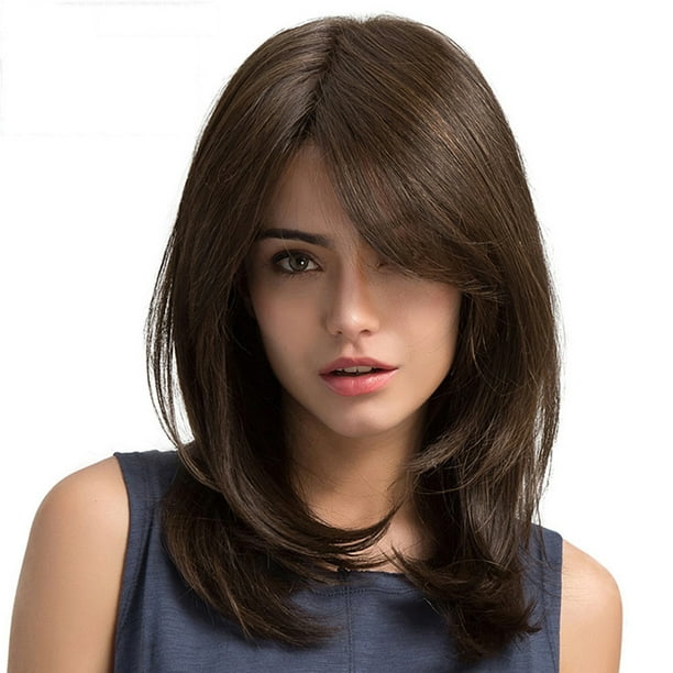 Fiudx Peluca Sintética Marrón Claro para Mujer, Cabello Largo y Liso, Fibra Resistente Al Calor, Cómoda para Uso Diario, Fácil de Lavar, Talla Ajustable, Red En Forma de Diamante, Accesorio de Moda p