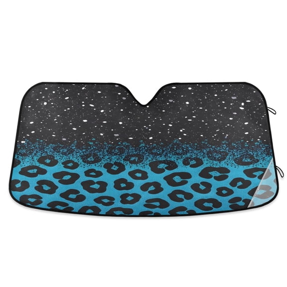 ALAZA Glitter Sparkling Leopard Car Windshield Sun Shade Foldable UV Ray Sunshade Visor Protector 55 x 27.6in