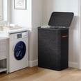 thumbnail image 3 of Sorbus Collapsible Fabric Laundry Hamper with Removable Bag, 2-Compartment, Black, 3 of 7