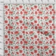 thumbnail image 3 of oneOone Viscose Jersey Fabric Leaves & Peony Floral Print Fabric BTY 60 Inches Wide, 3 of 5