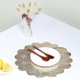 thumbnail image 3 of BalsaCircle 6 Gold Round 15" Romantic Floral Lace Vinyl PLacemats Doilies Wedding Party Decor, 3 of 8