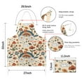 thumbnail image 7 of Red Mushroom Rainbow Light Pattern Apron-Garden Aprons for Women with Pockets-Cotton Linen Waterproof Kitchen Cooking Gardening Aprons Adjustable for Kitchen,Cooking,BBQ and Salon 33x27 Inch, 7 of 7
