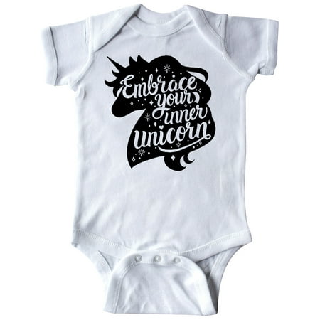 

Inktastic Embrace Your Inner Unicorn in Black Silhouette Gift Baby Boy or Baby Girl Bodysuit