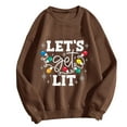thumbnail image 2 of Yuwull Crew Neck Sweatshirts For Women Let'S Get Lit T Shirt Women Christmas Lights Shirt Cute Graphic Long Sleeve Xmas Tops Tees, 2 of 3