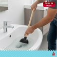 thumbnail image 6 of Heavy Duty Toilet Plunger, Commercial Grade Double Thrust Force Rubber Cup with Wood Handle, 2 Pack (22"), 6 of 9