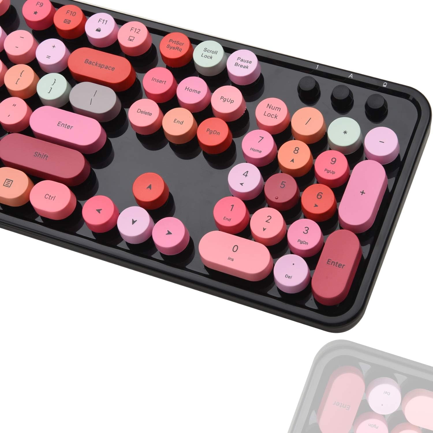 Colorful Computer Wireless Keyboard and Mouse Combination, Typewriter Soft Key Office Full-size Keyboard, 2.4GHz Non-drop Connection and Optical Mouse (purple Color)