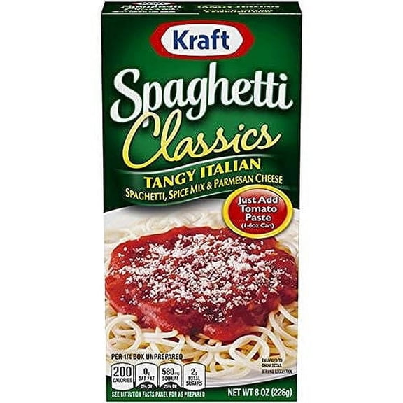 Kraft Spaghetti Classics Tangy Italian Spaghetti, Spices, & Parmesean Cheese Meal Mix, 8 oz Box