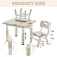 thumbnail image 5 of DOREROOM Kids Table and 2 Chairs Set, Height-Adjustable Toddler Table and Chairs Set with Graffiti Desktop, 23.6''L x 23.6''W Children Activity Table for Daycare, Classroom, Home, 5 of 6