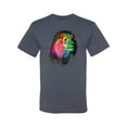 thumbnail image 2 of Lion Paint Art Splatter Abstract Art Animal Lover Men's Graphic T-Shirt, Vintage Heather Blue, Small, 2 of 3