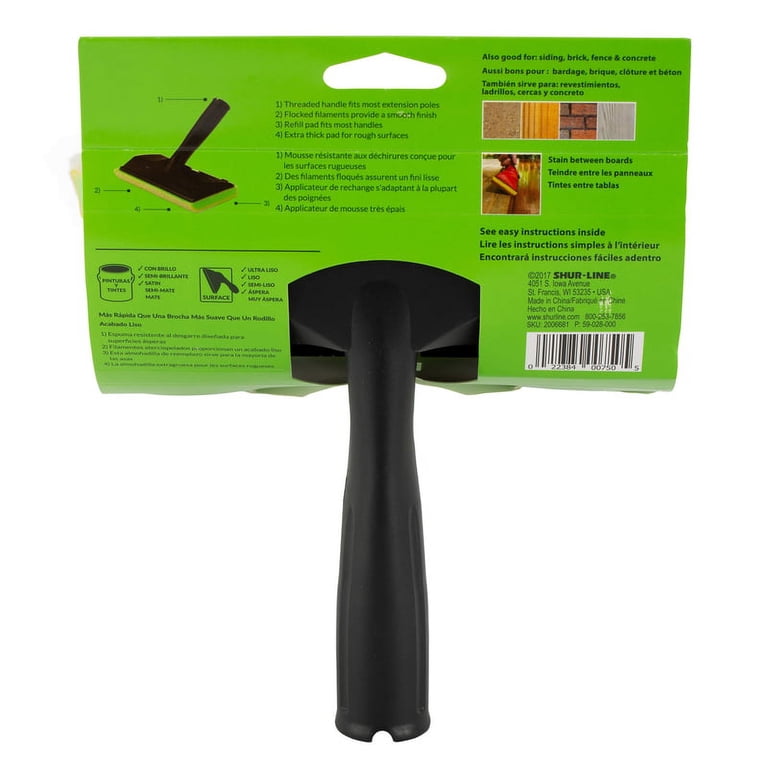 Shur-Line 2006649 7-Inch Paint Pad Tool – Premium Beveled Edge Pad With Comfort Handle, Refillable, Ideal For Painting Brushes & Rollers