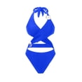 thumbnail image 4 of Erwazi One Piece Swimsuits for Women Solid Slim Monokini Padded Casual Vacation Pool Swim Bathing Suit, 4 of 5