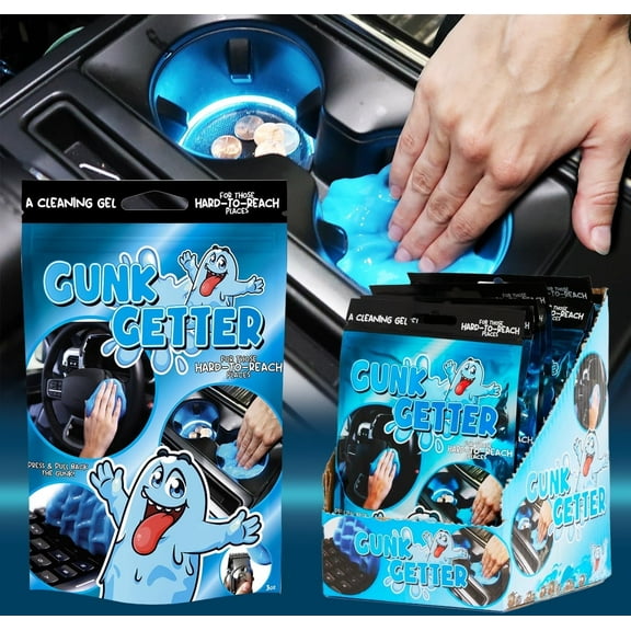 Gunk Getter 12 Pack Cleaning Gel Automotive Cup Holder Electronic Keyboard Office, Slime Gel Cleaner Dust Crumb Removal
