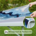 thumbnail image 6 of Blue Wave Marble Pattern Square Fitted Tablecloth with Elastic Edge,Square Table Cover,Washable Elastic Table Cover for Home Kitchen Party Decor 34"x34", 6 of 6